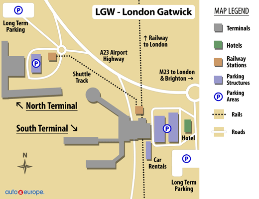 London Gatwick Airport Map