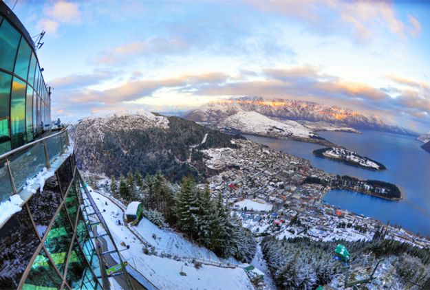 View of Queenstown, NZ South Island, during winter