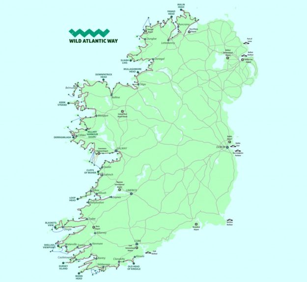 Wild Atlantic Way Ireland Coastal Drive Map